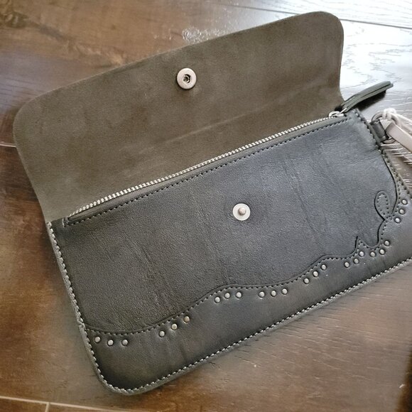 Free People Western Stud Wallet Womens Leather Country Western Rustic Boho Chic - Picture 4 of 9